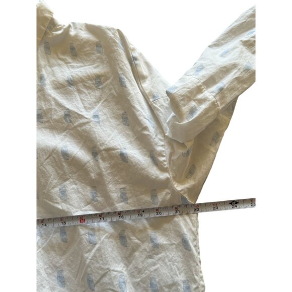 Club Monaco Printed Boyfriend Shirt Relaxed Casual in Polka Dot Size Large /n2 - Picture 11 of 11